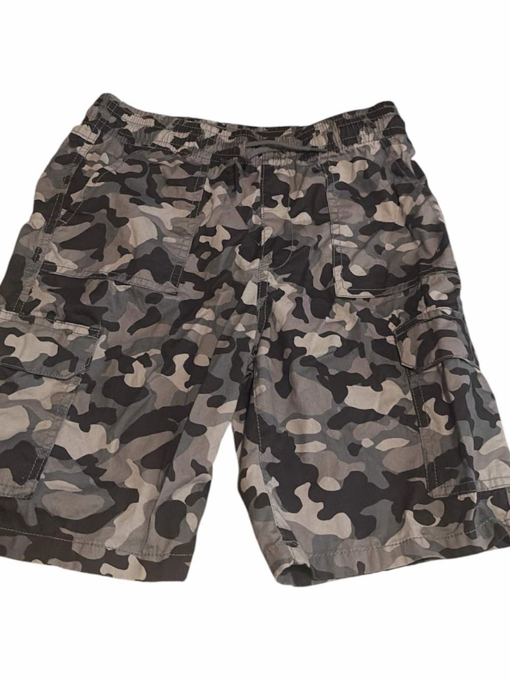 Place Boys' Camo Cargo Shorts - Black & Gray